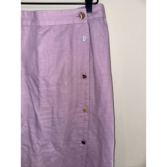 Madewell x Lisa Says Gah! Button-Front Maxi Skirt Purple Medium - Picture 3 of 5